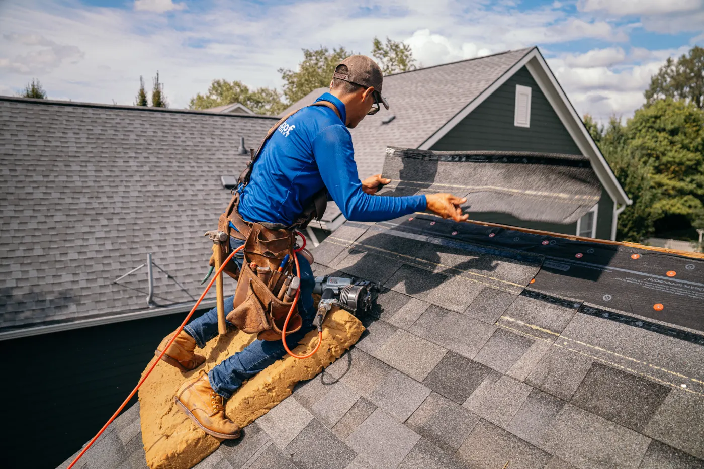 Tarping and dry-in on a Ridgeville commercial roof